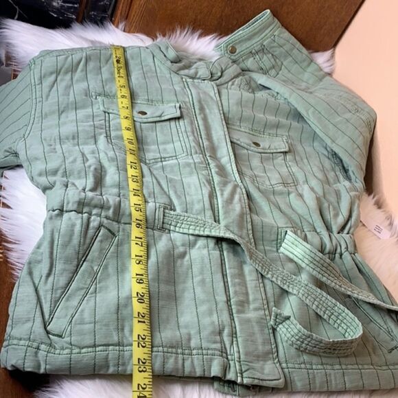 GAP Quilted Utility Belted Jacket In Green Dollar Size Medium - Picture 14 of 14